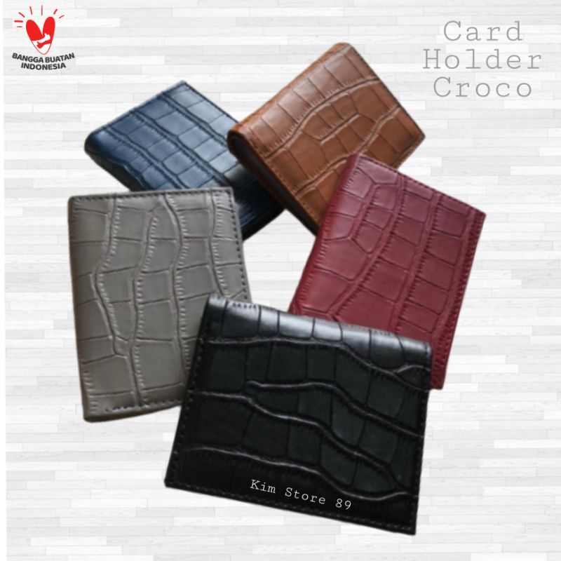 Dompet Kartu 18 in 1 Card Holder + slot uang kulit sintetis dompet kartu kredit - CROCO