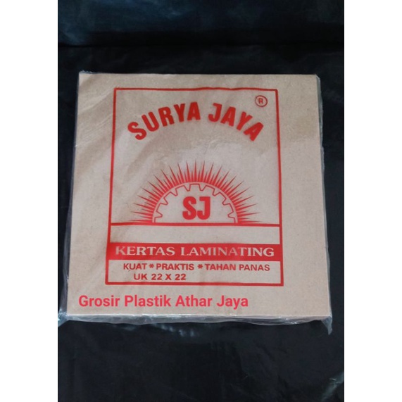 Kertas Minyak Dus / Kertas Nasi / Alas Kotak Nasi / Kertas Laminating / Kertas Minyak 14×14cm / Kert