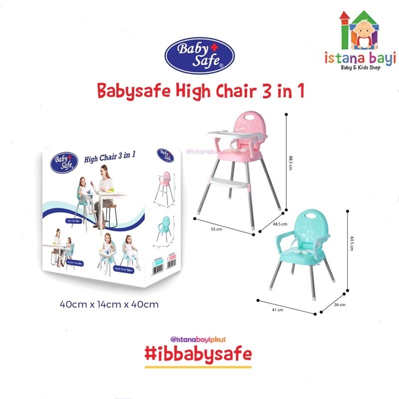 Baby Safe High Chair 3 in 1 / Kursi makan anak/HC05P