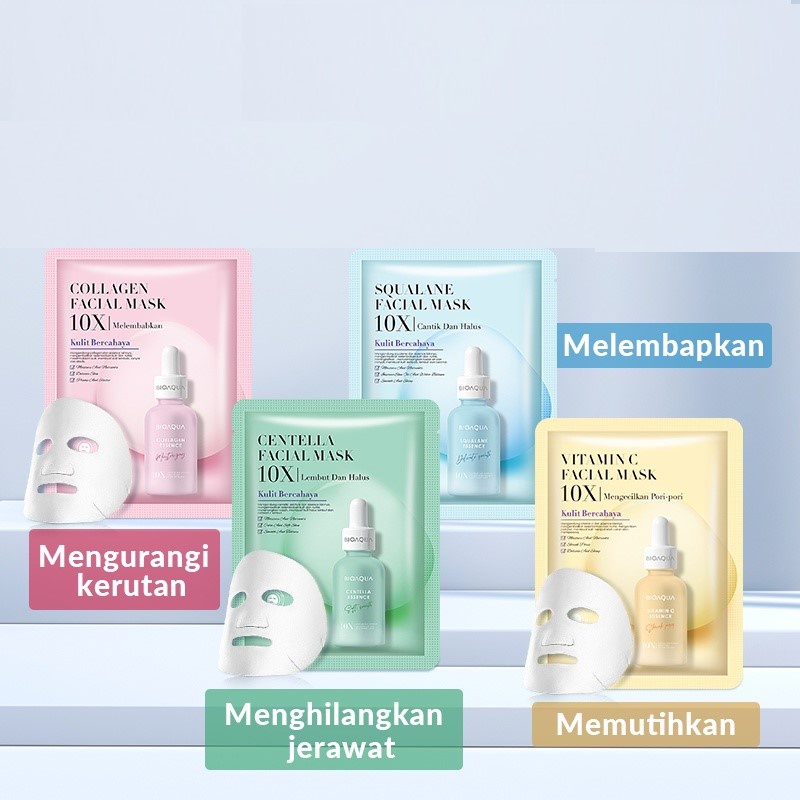 GEN - BIOAQUA Essence Mask 10x Facial Mask BPOM / Whitening Moisturizing Skin Care Sleeping / Masker Wajah Facial Mask 25gr