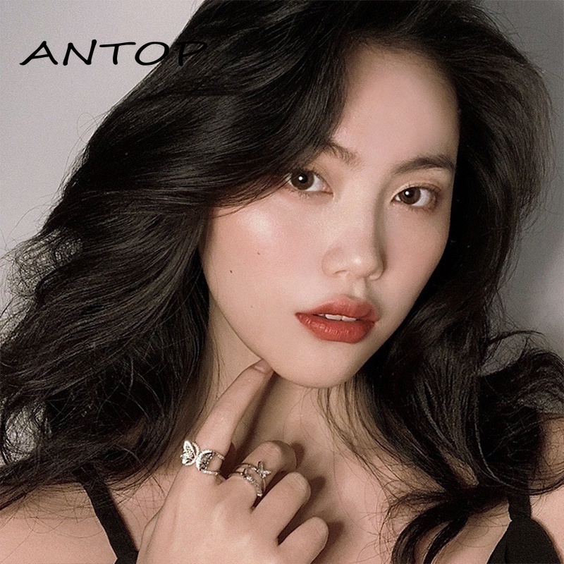 Double Butterfly Diamond Ring Pembukaan Cincin Dapat Disesuaikan Wanita Fashion Perhiasan Aksesoris Hadiah Natal ANTOP