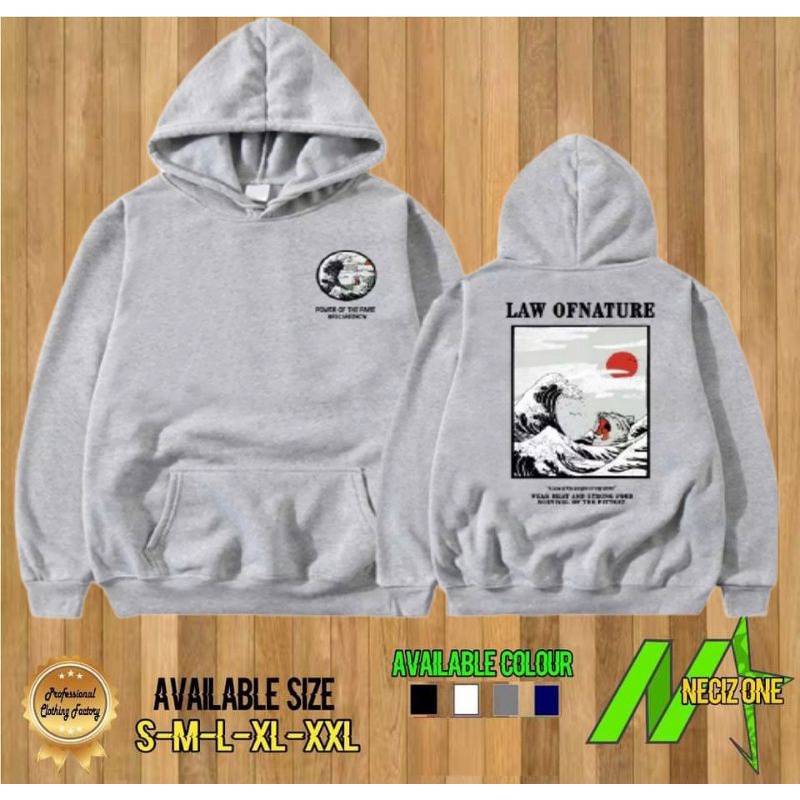 HOODIE JUMPER JEPANG KUCING LUCU LAW OF NATURE ~ READY SIZE S-XXL
