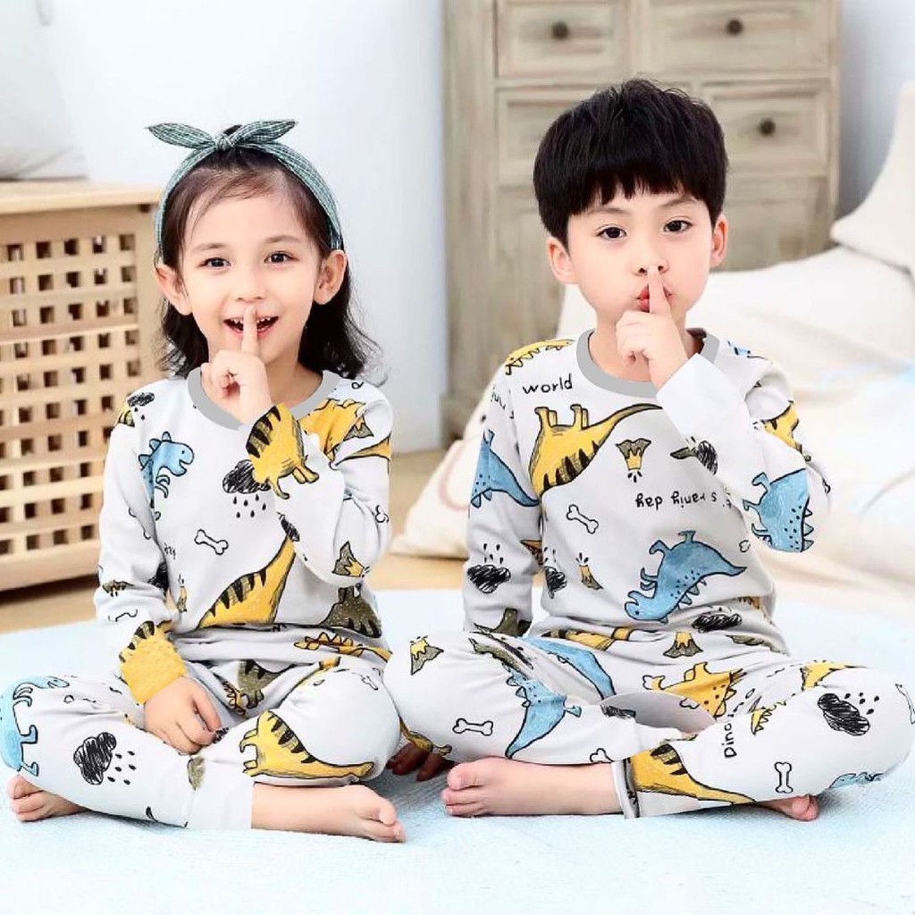 ZODIAC PYJAMAS / YELLOW CAT / BUNNY PINK PYJAMAS / PIYAMA GAJAH / DINO WORLD TSUM Baju Setelan Tidur Lucu Anak Konveksi Pakaian Bayi Perempuan Cowok Laki Cewek Terlaris Lucu