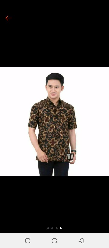 Kemeja Batik Pria Lengan Panjang Size M L Xl Xxl  Bswart Batik Hrb026 Kenongo Hem Panjang Songket