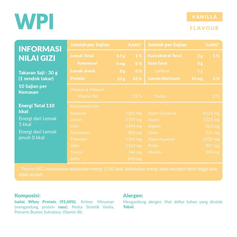 Puro WPI Whey Protein Isolate Grass Fed Whey Isolate Susu Protein BPOM  Halal