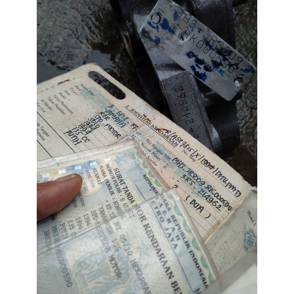 SURAT YAMAHA RZR WARNA PUTIH ASLI THN 1994 PLAT B