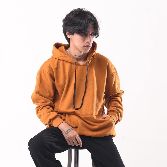 Mcvois Sweater Hoodie Polos Mustard Pria Wanita Premium