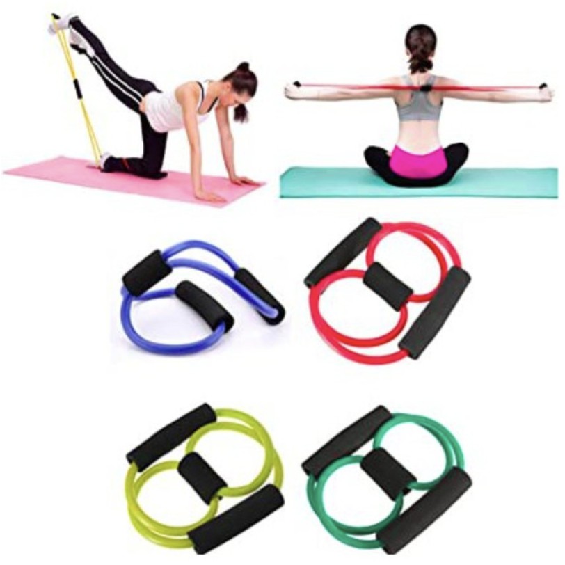 DuaWarna Tali Elastis Yoga Bantu Otot Elastic Band Gym Fitness Pilates Stretch Rope Olahraga TY003-3