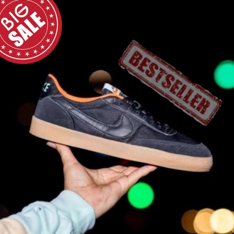 NIKE KILLSHOT X JCREW BLACK ORANGE SOL GUM ORIGINAL SNEAKERS PRIA