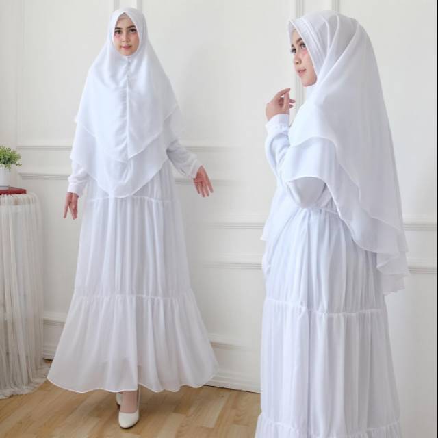 Baju Gamis Putih Gamis Lebaran Gamis Wanita Gamis Ceruti Putih Gamis