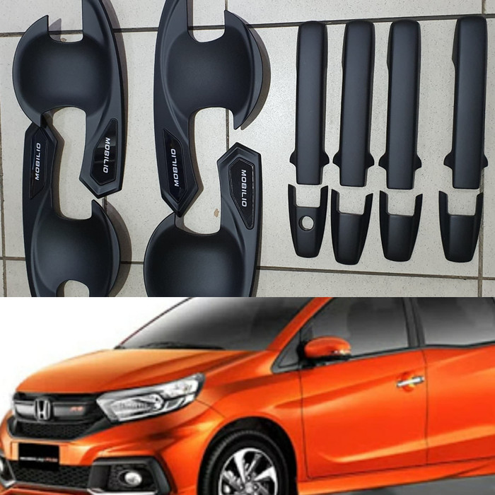 paket cover handle pegangan pintu + outer mangkok honda MOBILIO / HONDA hitam doff