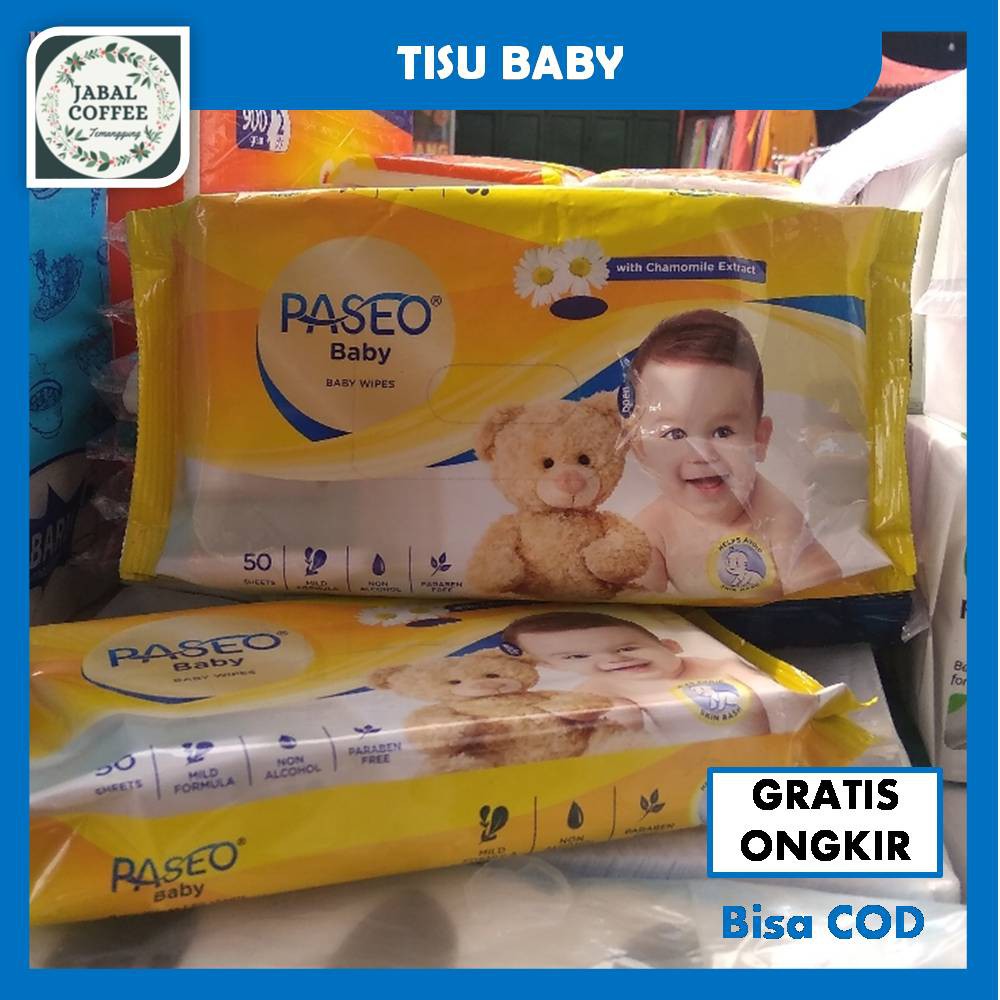 Tisu Basah Paseo Baby Wipes Tissue Murah 50 Sheets / Paseo Baby Wipes / Tisu Basah Bayi J63