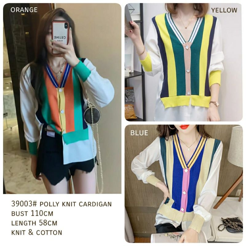 MDLV - 39003# Polly Knit Cardigan Premium Import Cardigan Blouse Korea Fashion import