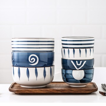 Mangkuk Nasi Porselen Motif Jepang / Premium Bowl Japanese Style