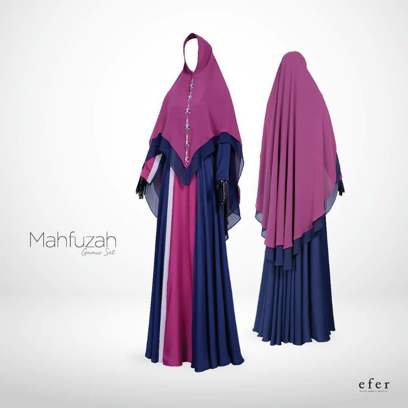 Mahfuzah Gamis Set syari by EFER Premium ( Juice Purple )