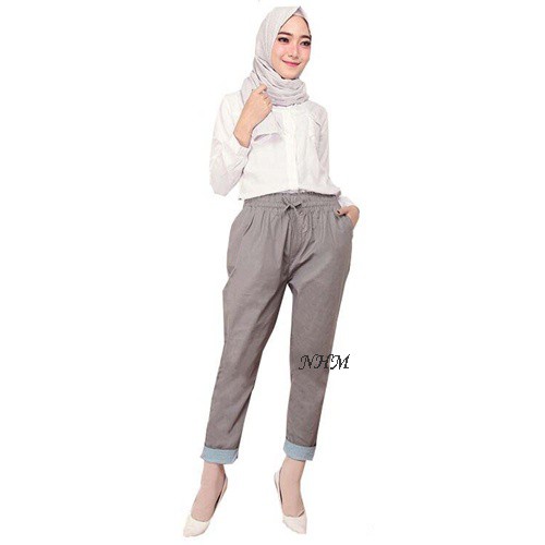 NHM Celana Wanita Baggy Stik Balik, Baggy Boyfriend Pants