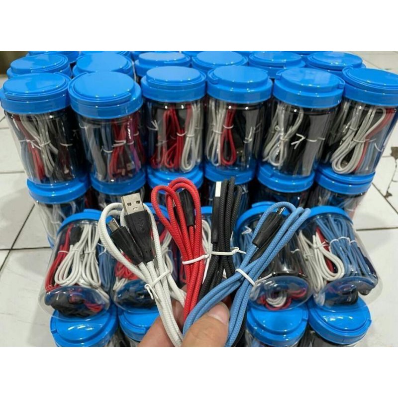 Kabel Data Micro USb Motif Tali Sepatu / Kabel Charger casan Samsung Oppo Vivo Xiaomi Realme