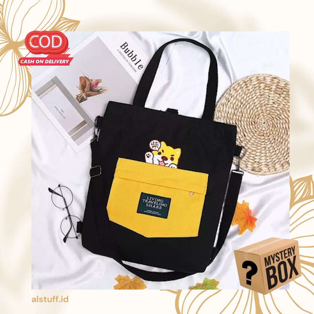 Tote bag tas ransel slempang selempang lucu wanita cewek kanvas resleting aestethic nct polos sablon