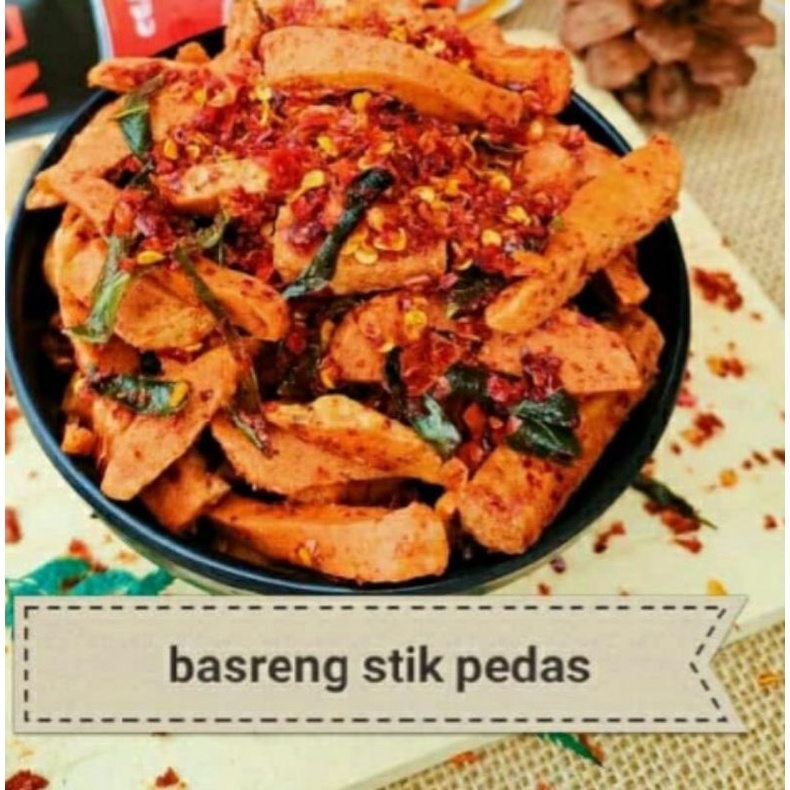 

Basreng Cemilan Pedas Asin Gurih wangi Ukuran Kecil Small Box 250ml/50gram dan medium 500ml/100gr