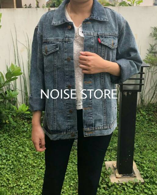 Jaket Jeans Sanwash Grey Oversize Premium Quality