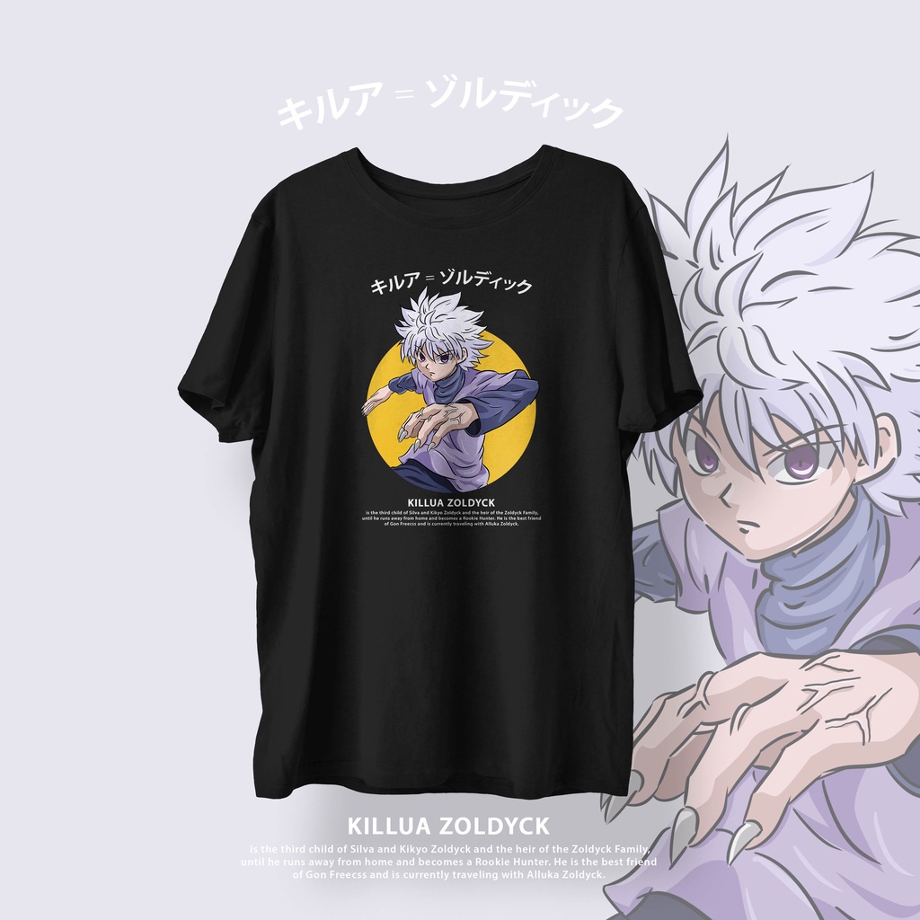 (SALE) Kaos Anime Killua Zoldyck / Hunter x Hunter / Kaos Distro Anime / Merchandise Anime Official