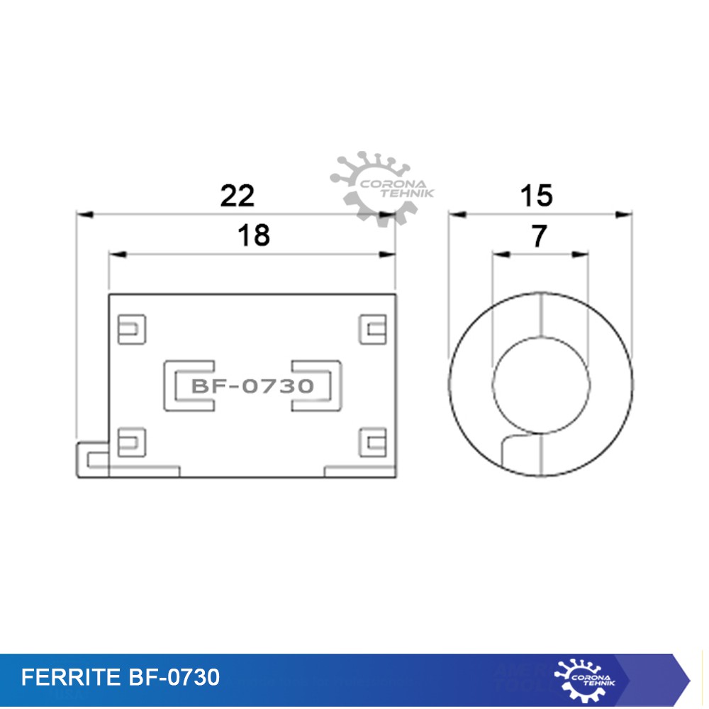 Penghemat BBM Magnet Ferrite BF-0730 - 7 mm