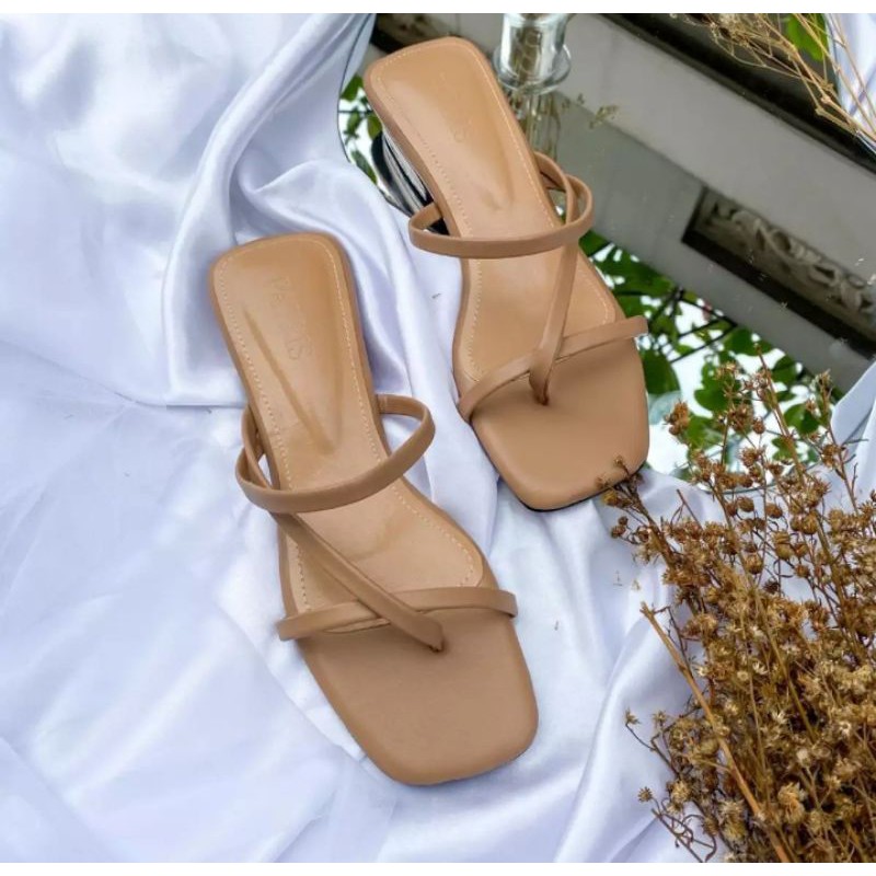 Promo Sandal Wanita Tali jevit Hak 3cm