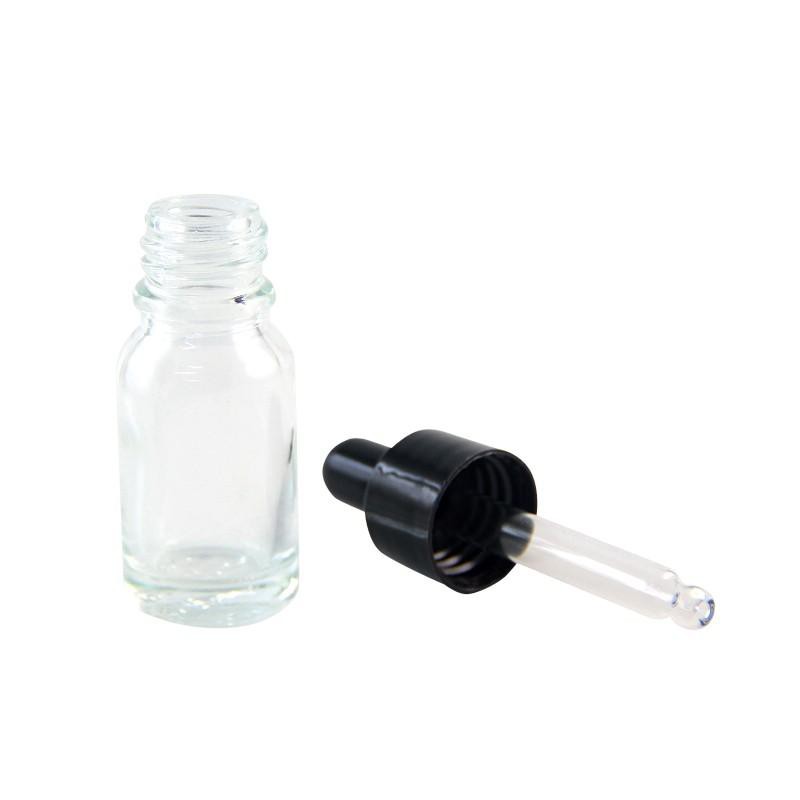 Botol Pipet / Botol Serum Warna Bening 10 ML + pencetan karet