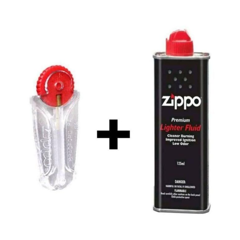 Paket Hemat Minyak Zippo 125Ml Original Usa Plus Batu Zippo