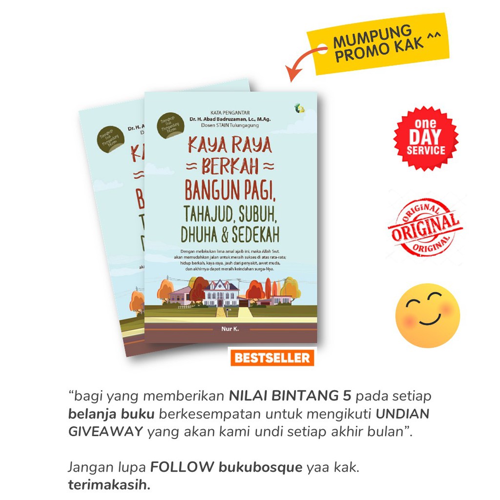BUKU  AGAMA  KAYA RAYA BERKAH BANGUN PAGI, TAHAJUD, SUBUH, DHUHA & SEDEKAH