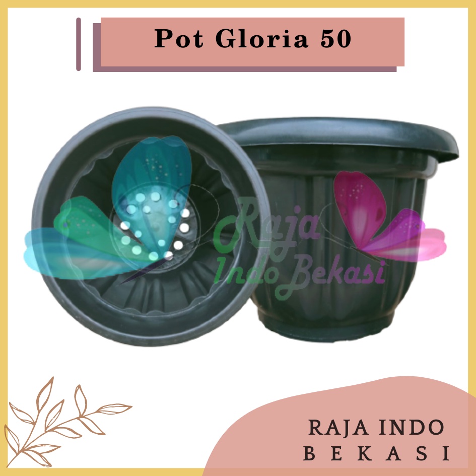 ONLY SAMEDAY AND INSTAN Pot Gloria 50 Hitam - Pot Besar Jumbo 50cm Pot Besar Plastik Bahan Tebal - Pot Hitam Gloria 50 60 70