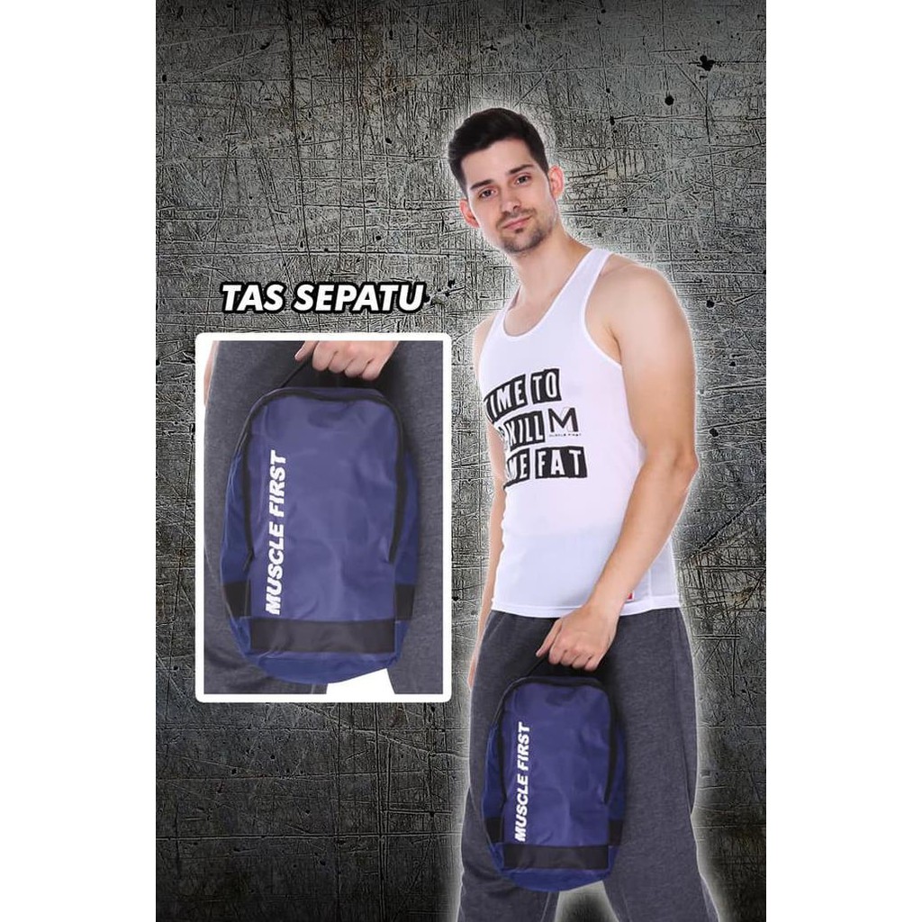 MUSCLE FIRST SHOES BAG TAS SEPATU / TAS FITNESS & TAS GYM BAHAN TEBAL "HARGA PROMO"