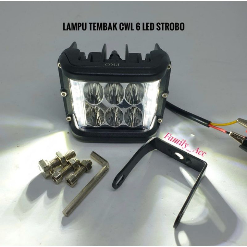 Lampu Tembak CWL 6 LED Sorot Jumbo Motor dan Mobil Universal