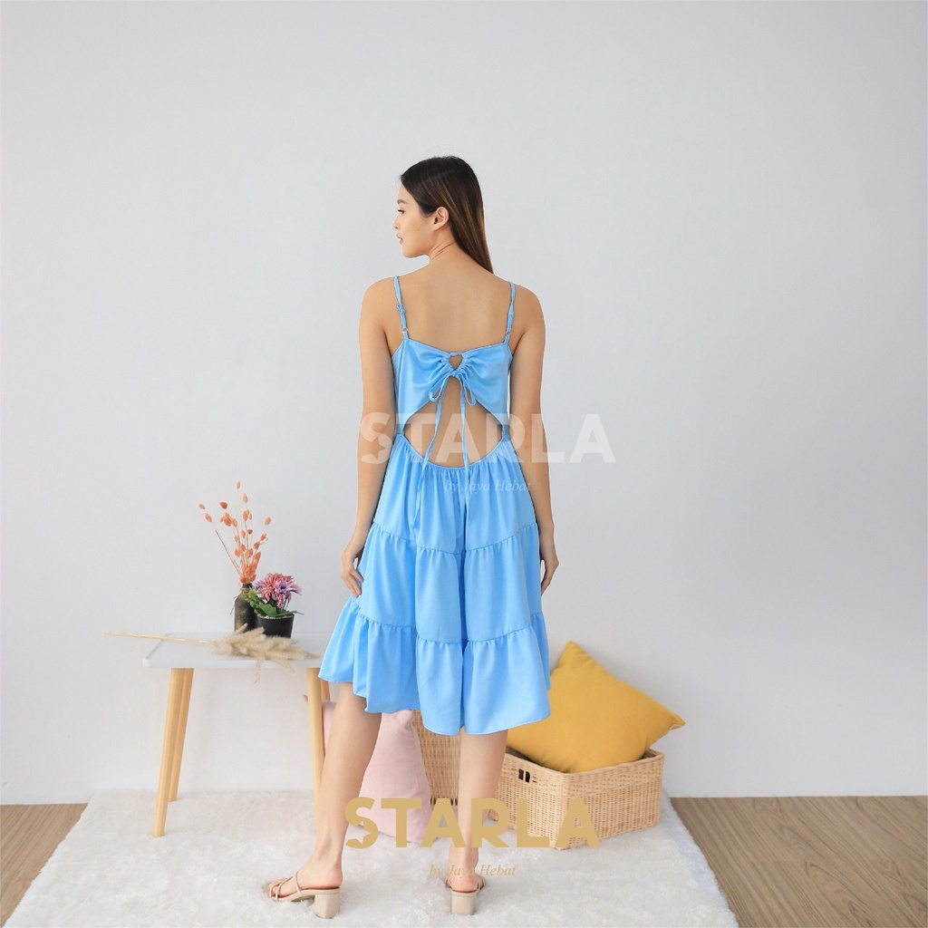 RUFFLE DRESS PREMIUM SLEEVELESS DRESS CASUAL DRESS KOREAN DRESS POLOS DRESS SANTAI LILY STARLA