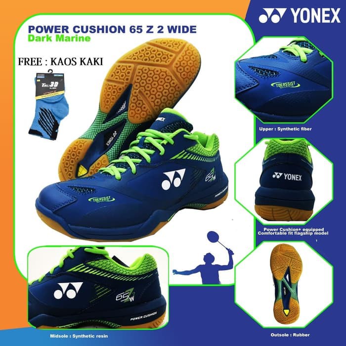 SEPATU BADMINTON YONEX POWER CHUSION SHB 65 Z 2 WIDE ORIGINAL