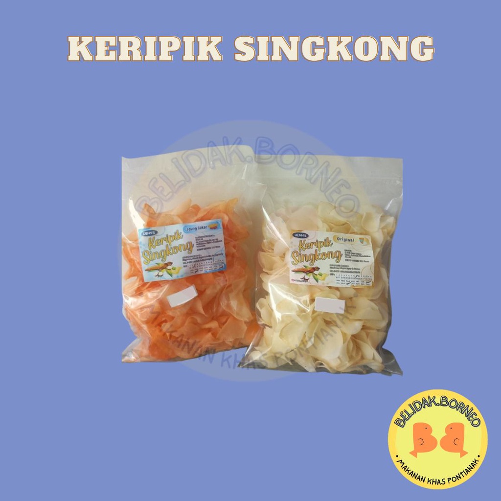 

Snack Keripik Singkong Original dan Jagung Bakar Cap Denn's Pontianak 200 gr