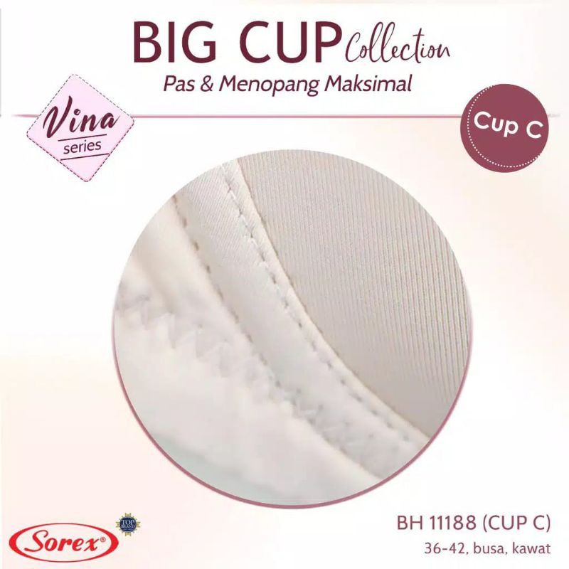 SOREX Bra BIG CUP 11188 Busa Berkawat Kait 3 CUP C