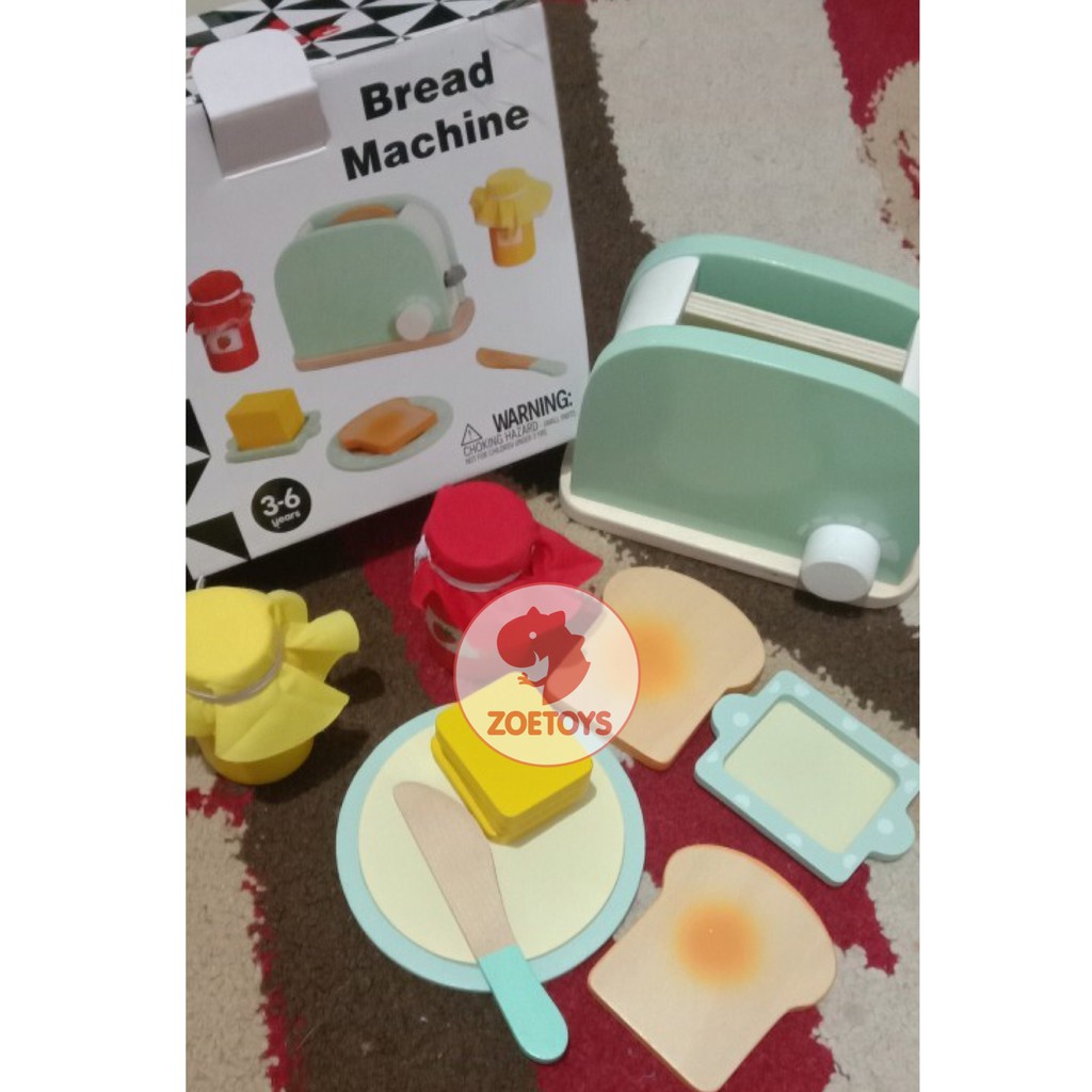 Zoetoys Cucinino Wooden | Bread Toaster Blender Microwave Coffee Machine |  Masak masakan Little Bakery Kitchen Set Pretend Play | Mainan Edukasi Anak Cari Kado Natal