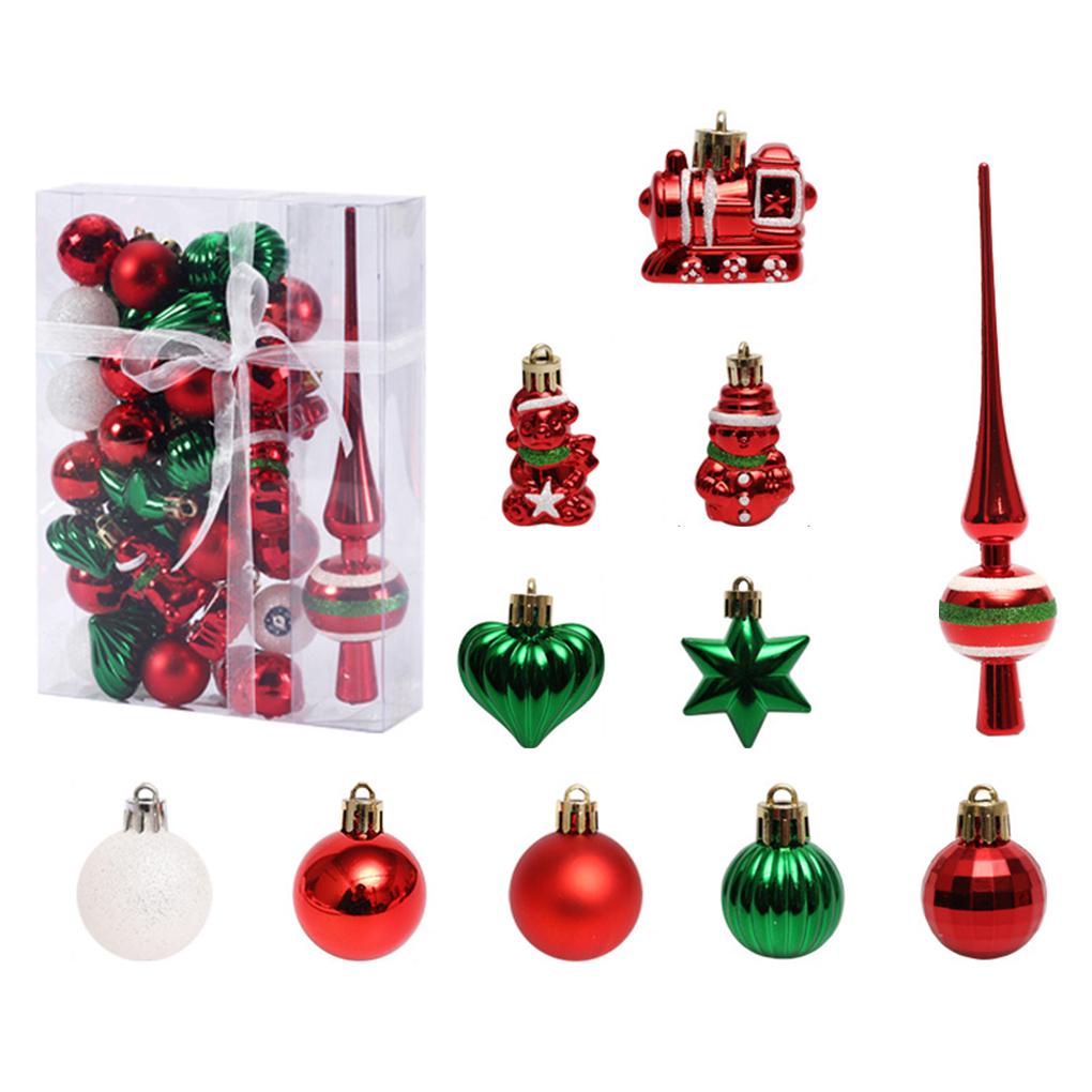Huit 34pcsset Hiasan Gantung Pohon Natal Bentuk Bola Untuk Dekorasi
