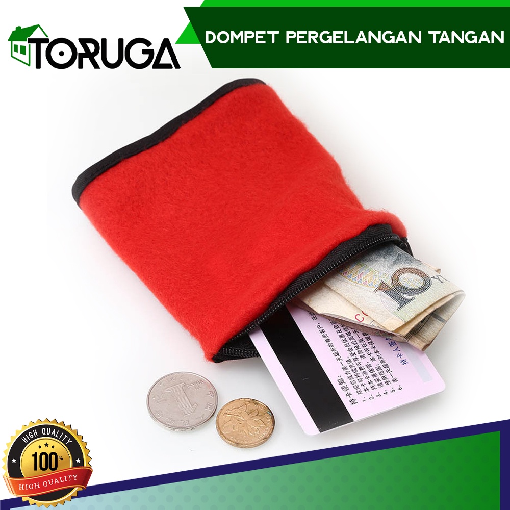 WRIST WALLET 1 PAK ISI 3  DOMPET PERGELANGAN TANGAN OLAHRAGA SENAM