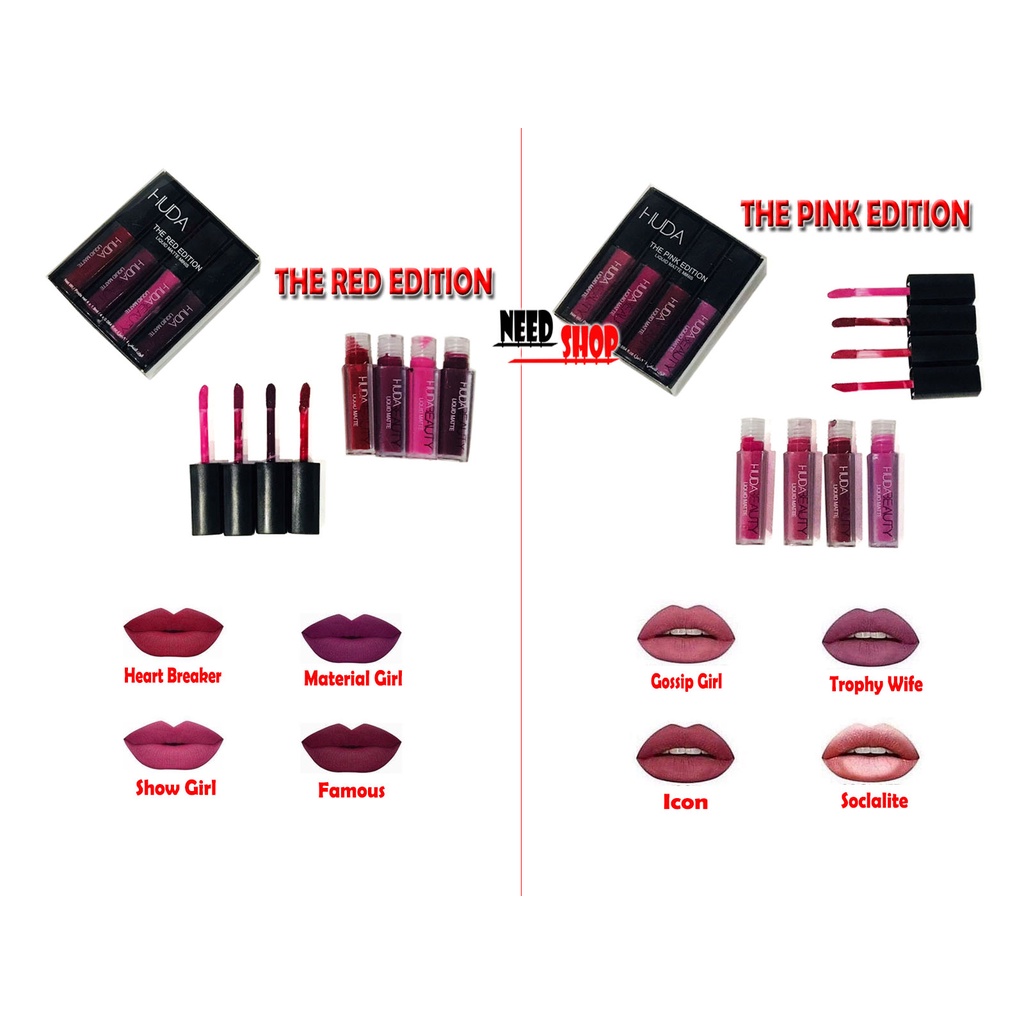 [PER BOX ISI 4] HUDA BEAUTY / HUDABEAUTY LIQUID MATTE MINIS / LIPSTIK / LIP CREAM