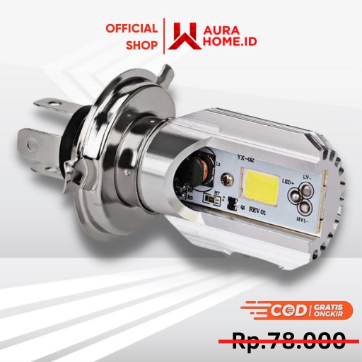 Lampu Motor H4 Headlight LED Hs1 6W 6500K 1 PCS / Lampu Motor Montor LED Super terang Aerox Astrea G
