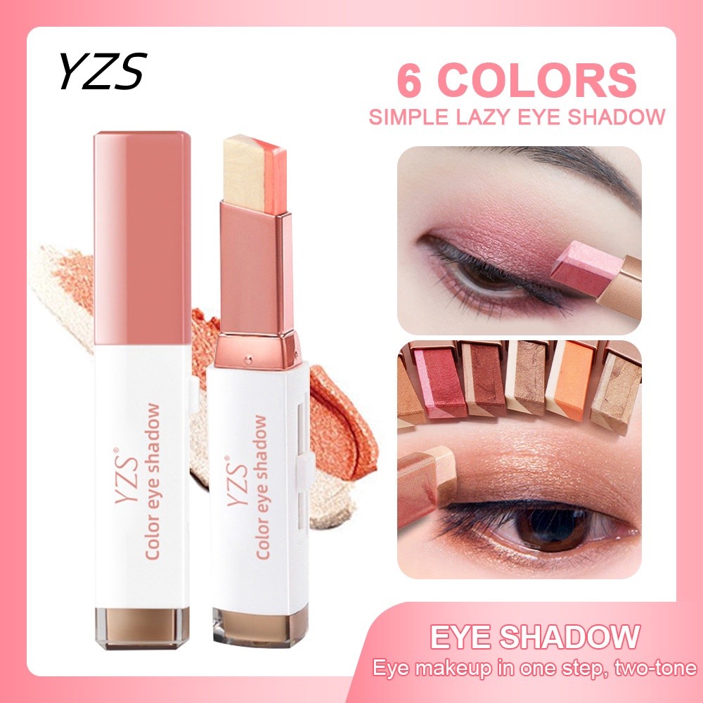 YZS Original Double Color Eye Shadow Double Color Eyeshadow Stick Gradient Ombre Color Korean Style Makeup Mata Dua Warna