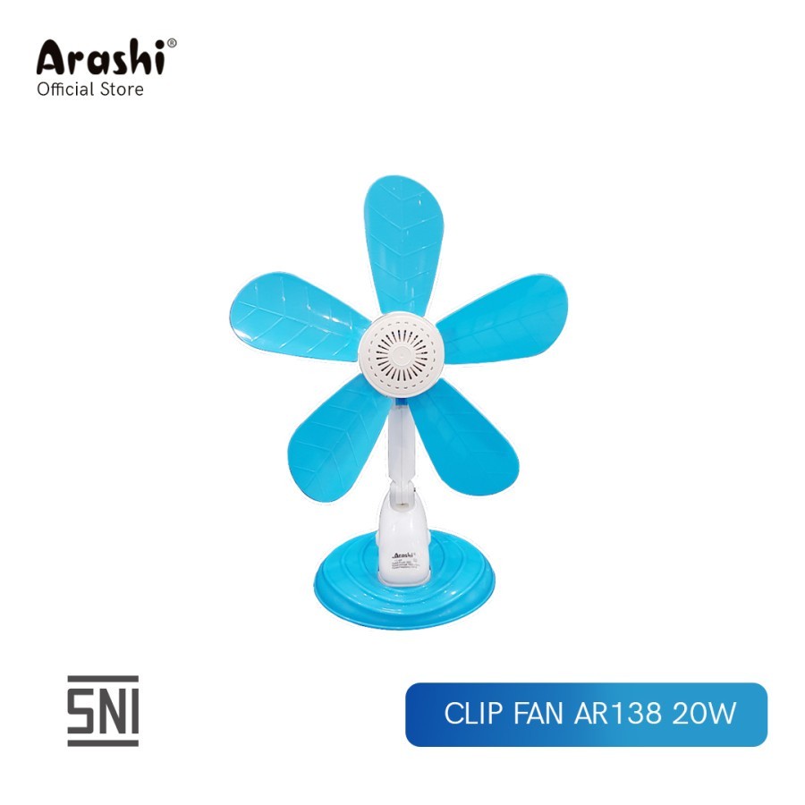 CLIP FAN 20w 20 watt kipas angin 3 in 1 meja tembok dinding arashi jepit