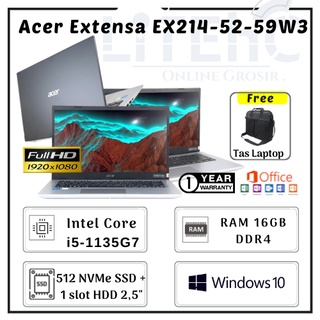 SALE ! LAPTOP GAMING ACER EXTENSA EX214-52-59W3 INTEL CORE i5 -1135G7 | 512GB SSD | RAM 16GB | 14” FHD IPS | WINDOWS 10 | NEW LAPTOP MURAH SIAP PAKAI