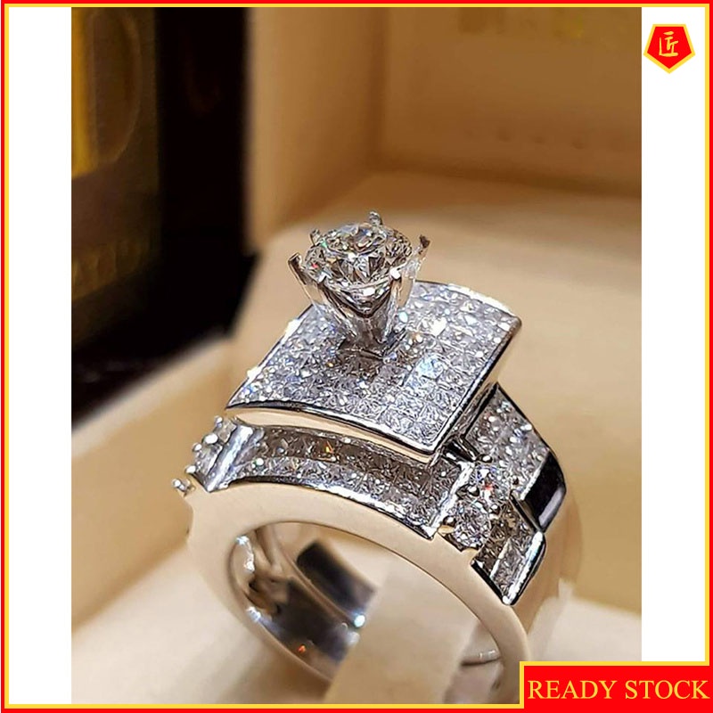 [Ready Stock]Diamond Inlaid Ring Set Ring Luxury Creative Design