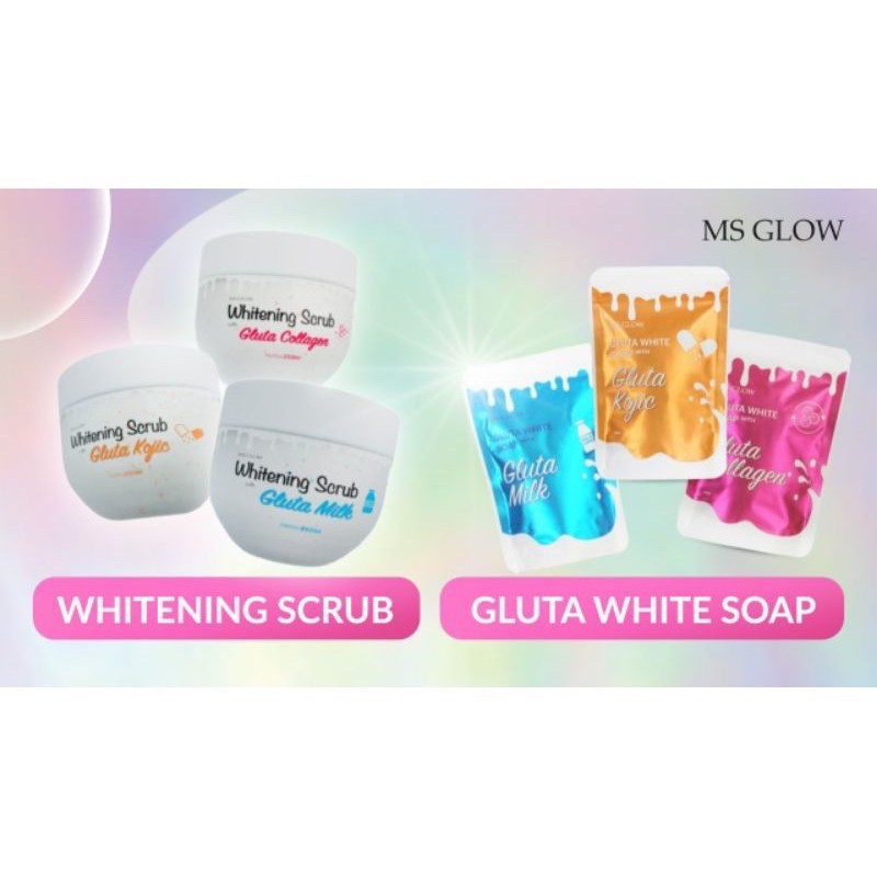 GLUTA WHITE SOAP MS GLOW / WHITENING SCRUB MS GLOW