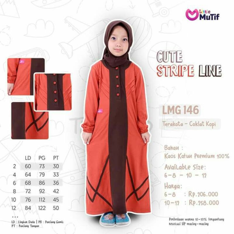 GAMIS ANAK MUTIF LMG 146 LITTLE MUTIF GAMIS ANAK PEREMPUAN MUTIF LMG TERBARU ORIGINAL MUTIF