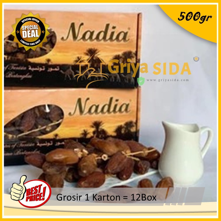 KURMA TUNISIA TANGKAI NADIA 500gr grosir per karton termurah hemat