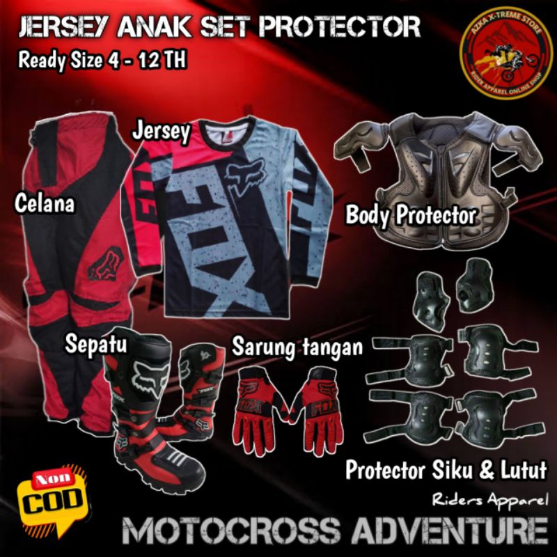 PAKET SET JERSEY TRAIL ANAK MOTOCROSS HEMAT ONGKIR
